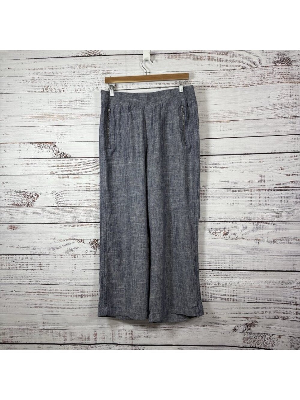 Violet & Roses Blue Linen Wide Leg Resort Wear Stitch Fix Pants